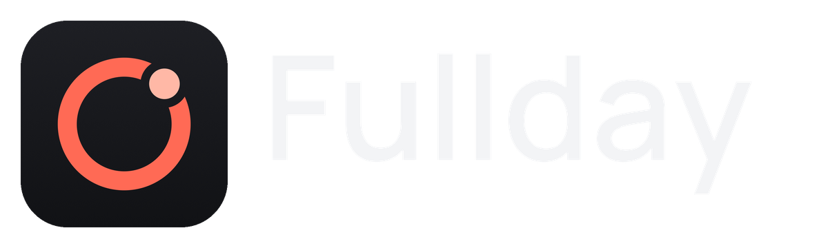 The Fullday logo: the app icon and the word Fullday, on dark